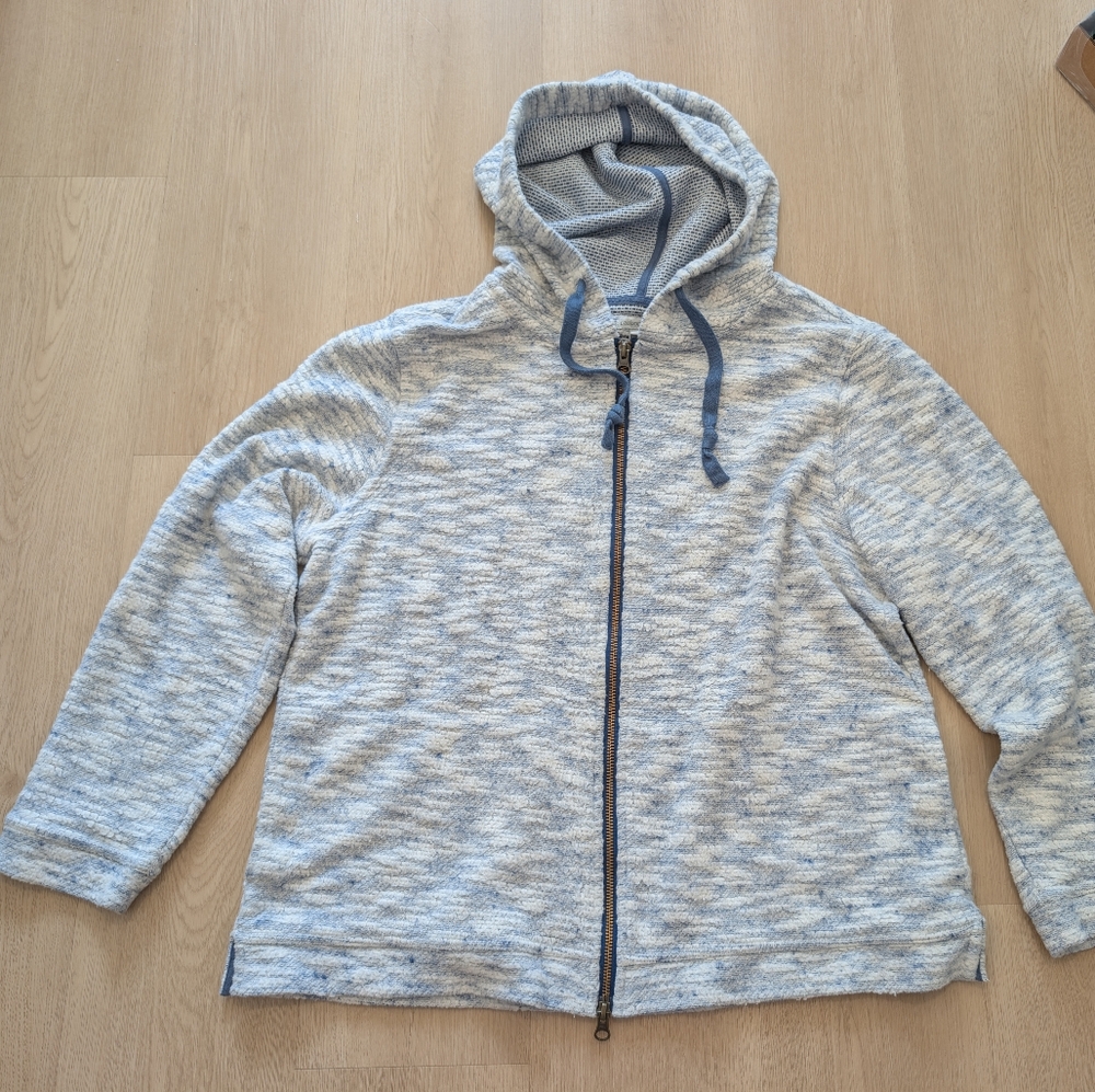L Carbon2Cobalt Open Front Sweater Cardigan Blue White 344088